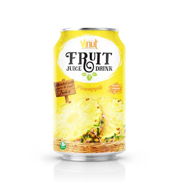 VINUT Fruit Juice Drink, Pineapple, Blended With Pure Real Juice, Enrich Vitamin C, Can, (300 mL) view 1