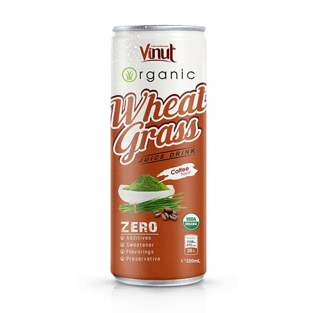 320ml VINUT Can Organic Wheatgrass juice drink with Coffee
