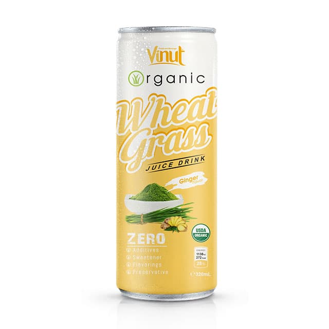 320ml VINUT Can Organic Wheatgrass juice drink with Ginger