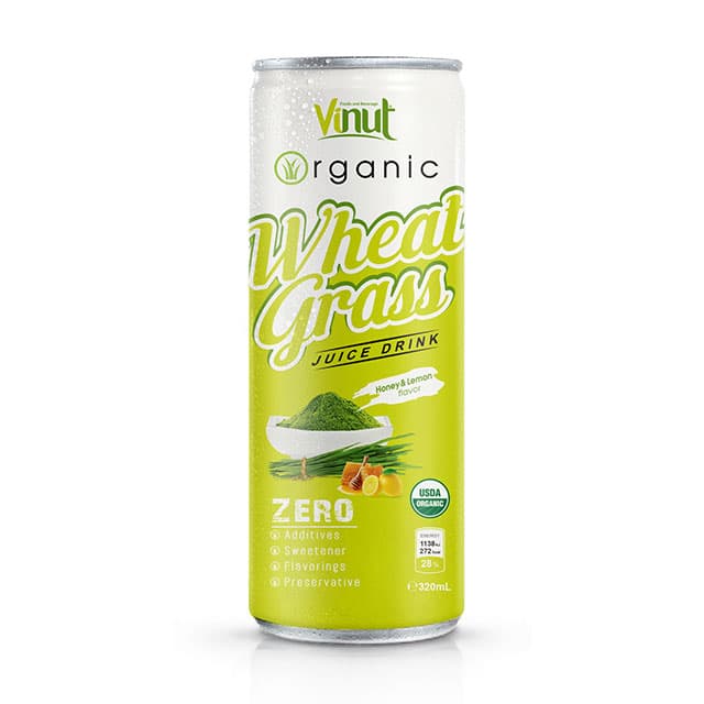 320ml VINUT Can Organic Wheatgrass juice drink with Honey & Lemon