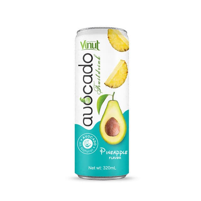 VINUT Avocado Fruit Drink, Pineapple Flavor, All Natural, Slim Can, (320 mL)