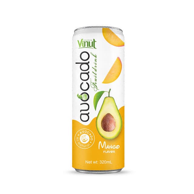 VINUT Avocado Fruit Drink, Mango Flavor, All Natural, Slim Can, (320 mL)