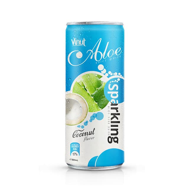 320ml VINUT Sparkling Aloe vera drink with coconut flavor (Pack Of 24) view 1