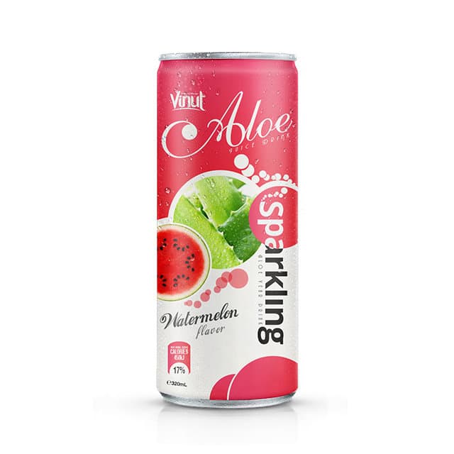 320ml VINUT Sparkling Aloe vera drink with watermelon flavor (Pack Of 24) view 1