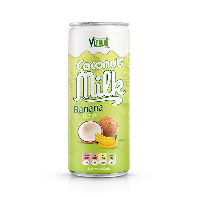 320ml VINUT Coconut milk with Banana flavor (Pack of 24) view 1