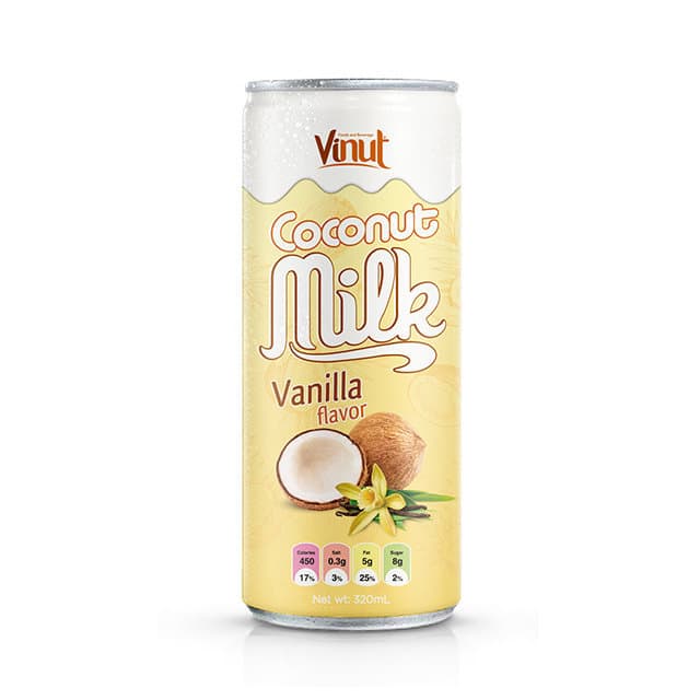 320ml VINUT Coconut milk with Vanilla flavor (Pack of 24) view 1
