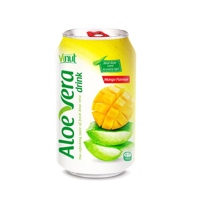 Vinut Aloe Vera Drink, Mango Flavour, Real Aloe Vera In Every Sip!, Can, (330 mL)
