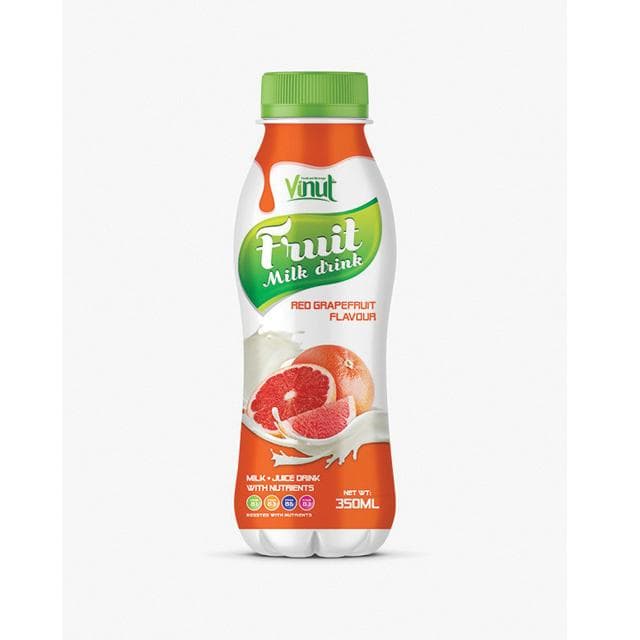 VINUT Fruit Milk drink Red Grapefruit Flavour, Milk + Juice Drink with Nutrients, PET Bottle, (350ML) view 1