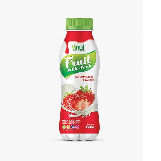 VINUT Fruit Milk drink Strawberry Flavour, Milk + Juice Drink with Nutrients, PET Bottle, (350ML) view 1