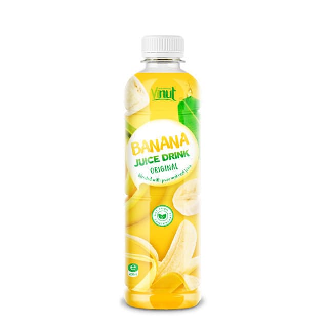 VINUT Banana Juice Drink Original, Blended with pure and real juice, Made From Concentrate, PET Bottle, 450ml
