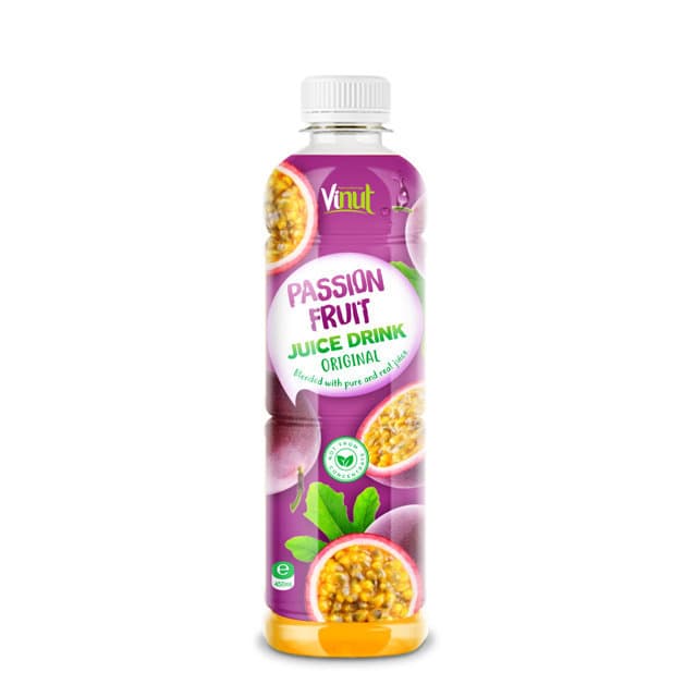 VINUT Passion Fruit Juice Drink Original, Blended with pure and real juice, Made From Concentrate, PET Bottle, 450ml