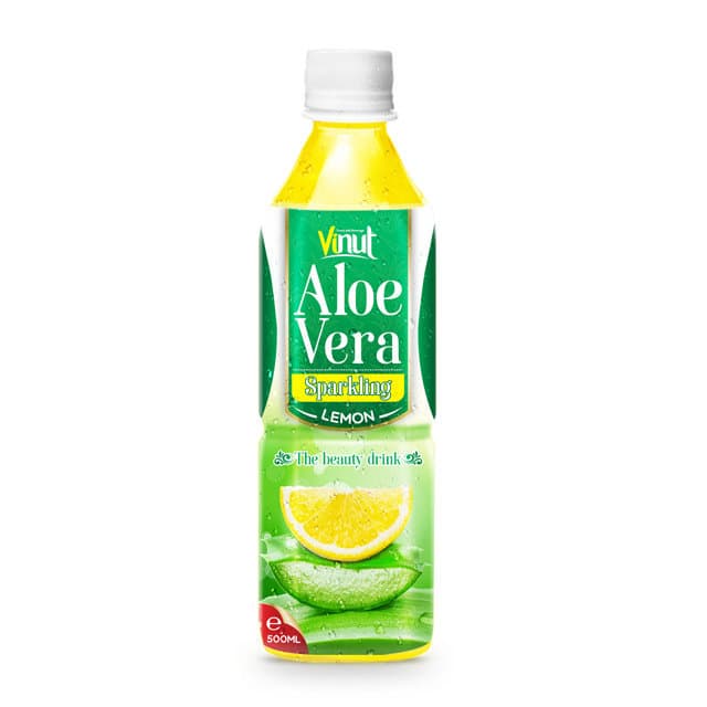 Vinut Aloe Vera Sparkling Drink, Lemon Flavor, The Beauty Drink, PET Bottle, (500 mL)