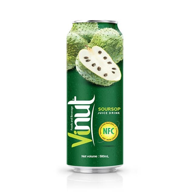 VINUT Soursop Juice Drink, NFC, Not From Concentrate, Slim Can, 500mL