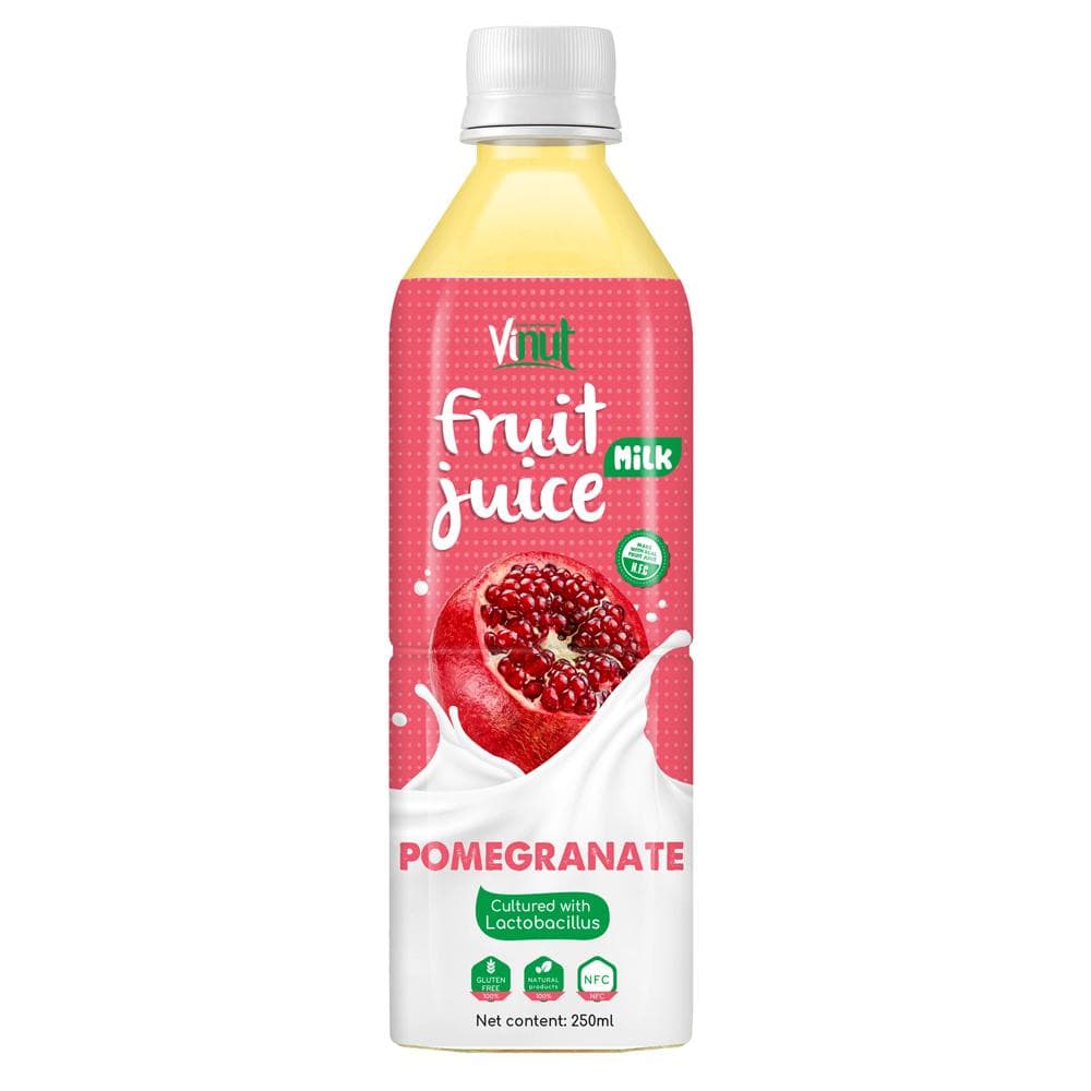 VINUT Fruit juice Milk Pomegranate, Cultured with Lactobacillus, Gluten Free, Natural Ingredients, NFC, PET Bottle, 250ml view 1
