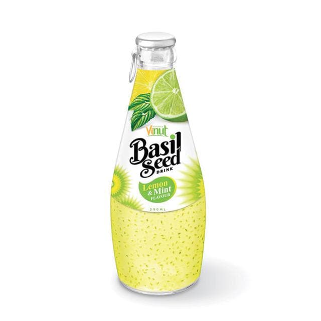 290ml VINUT Basil seed drink with Lemon & Mint flavor