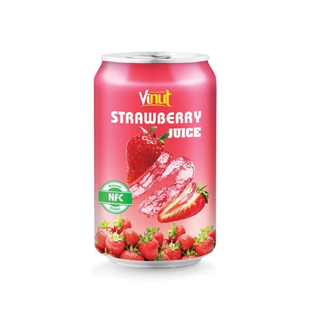 VINUT Strawberry Juice, Natural, NFC, Slim Can, 330ml