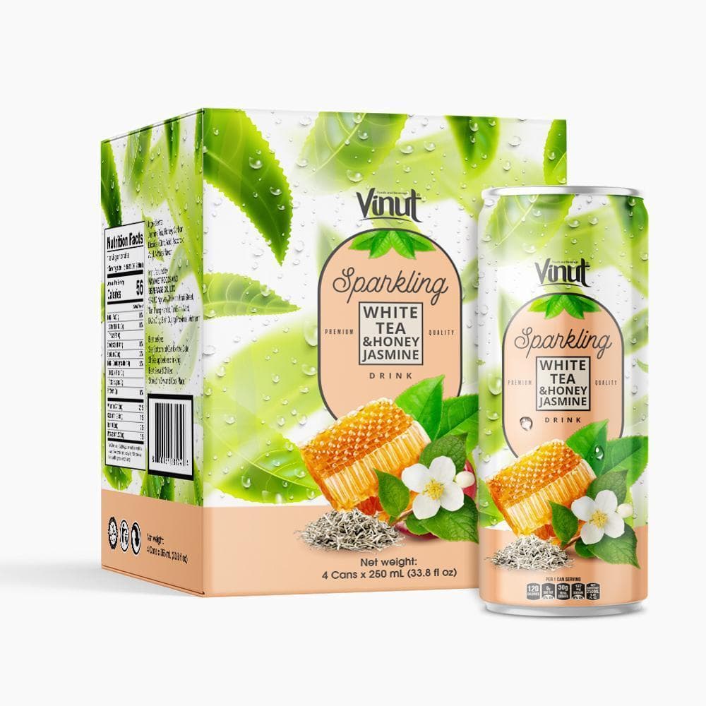 Box 4 Cans VINUT Premium White tea & Honey Jasmine Sparkling water
