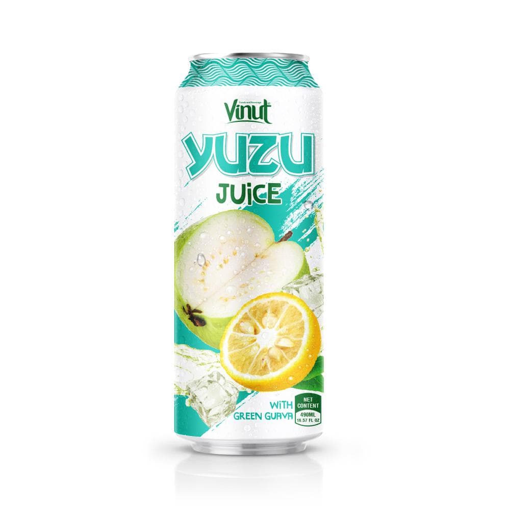 VINUT Yuzu Juice with Green Guava, Slim Can, 490ML 16.57 FL OZ