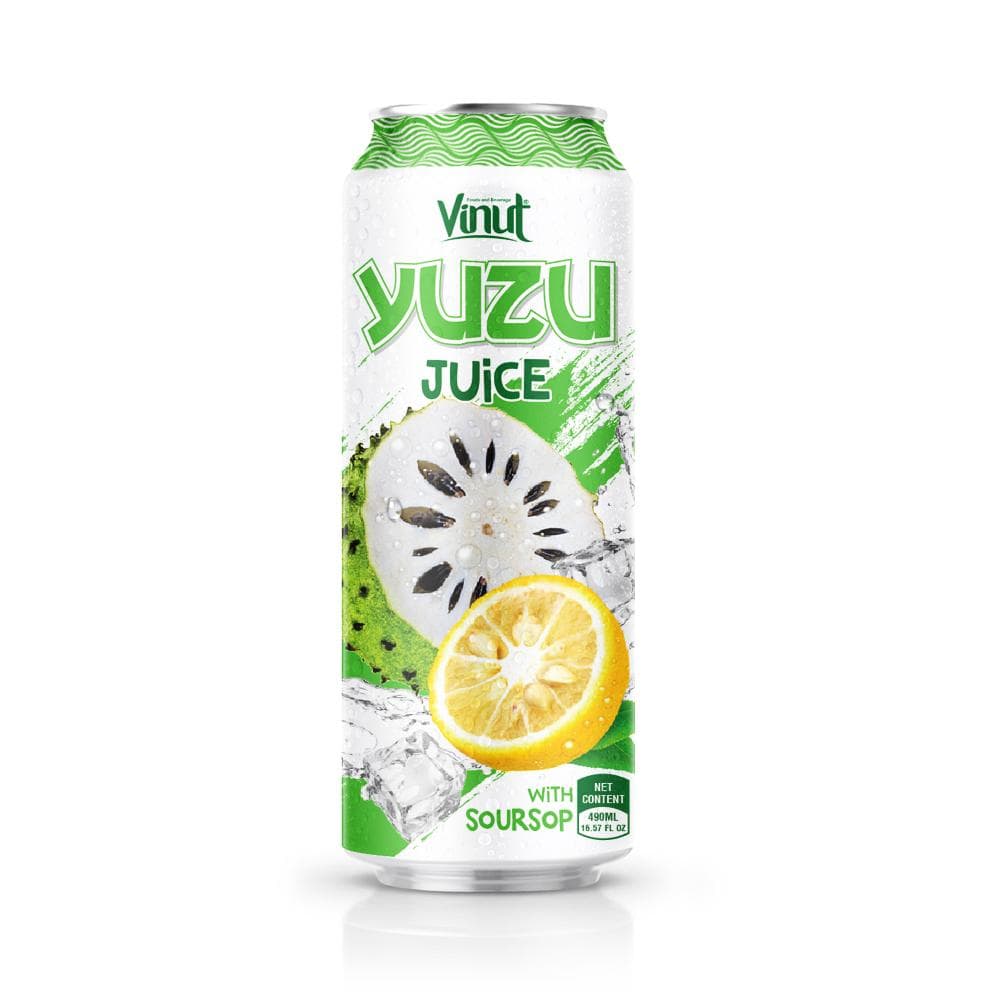 VINUT Yuzu Juice with Soursop, Slim Can, 490ML 16.57 FL OZ