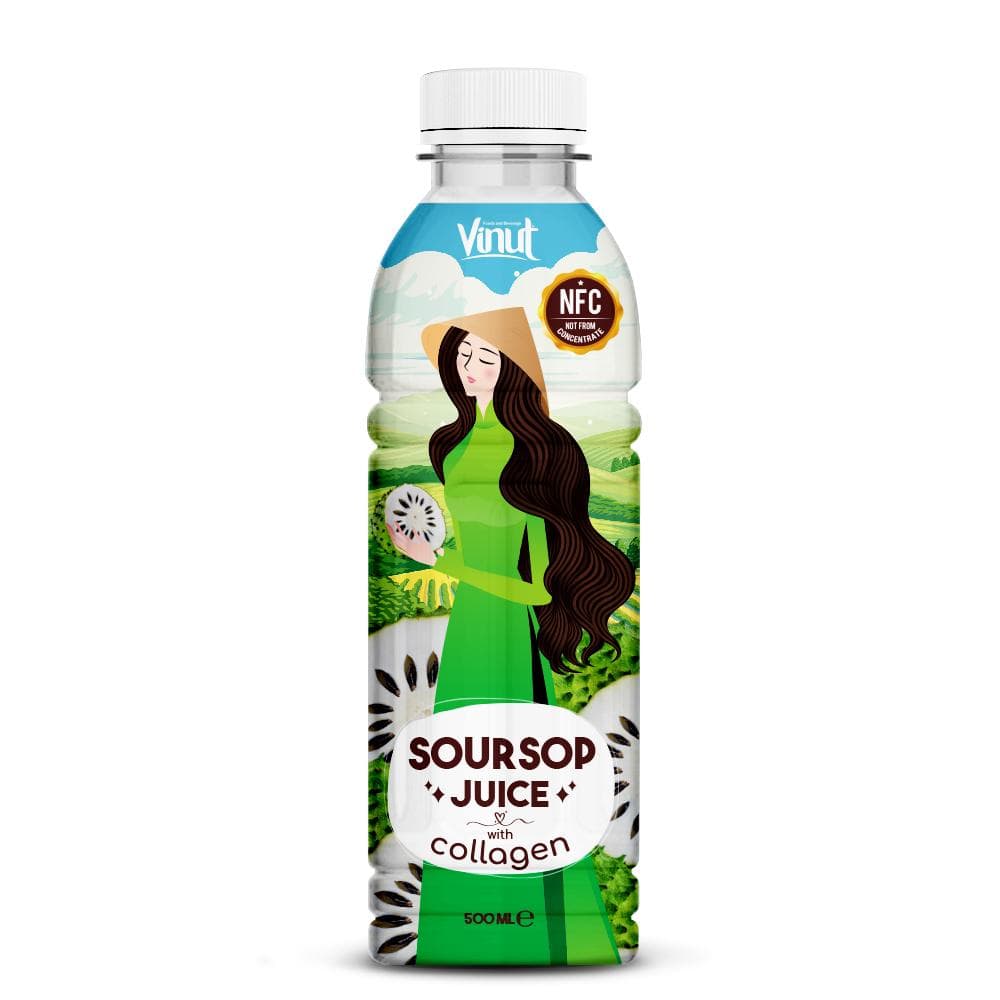 VINUT Soursop Juice with collagen, NFC, PET Bottle, 500 ML