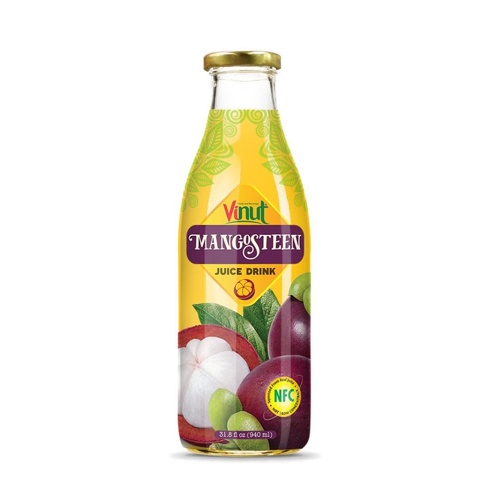 VINUT Mangosteen Juice Drink, NFC Squeezed From Real Juice Not From Concentrate, Glass Bottle, 31.8 fl oz (940 mL)