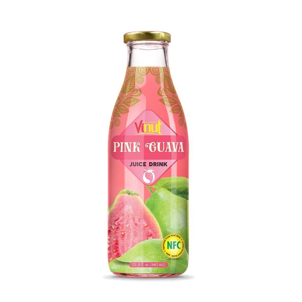 VINUT Pink Guava Juice Drink NFC 31.8 fl oz (940 ml) Glass Bottle