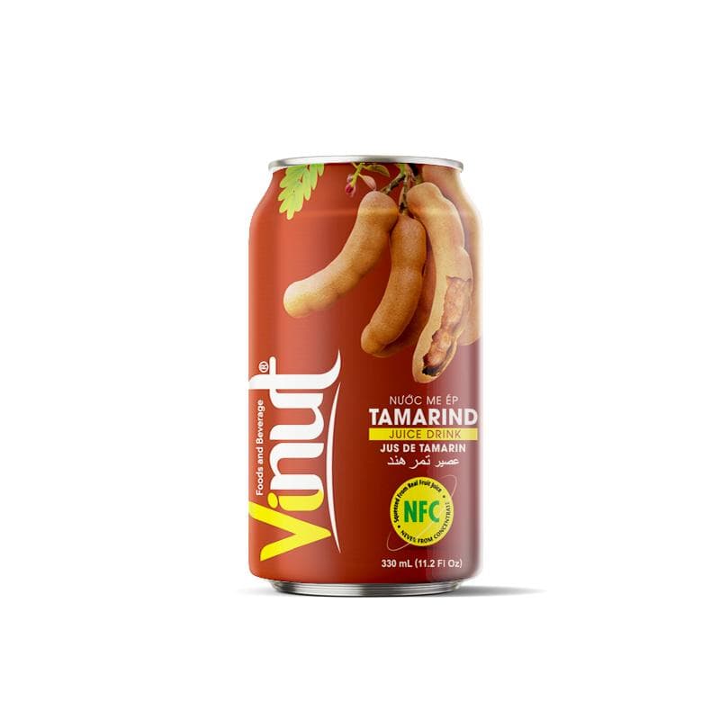 VINUT Tamarind Juice Drink, NFC Squeezed From Real Fruit Juice Not From Concentrate, Can, 11.2 fl oz (330 mL)