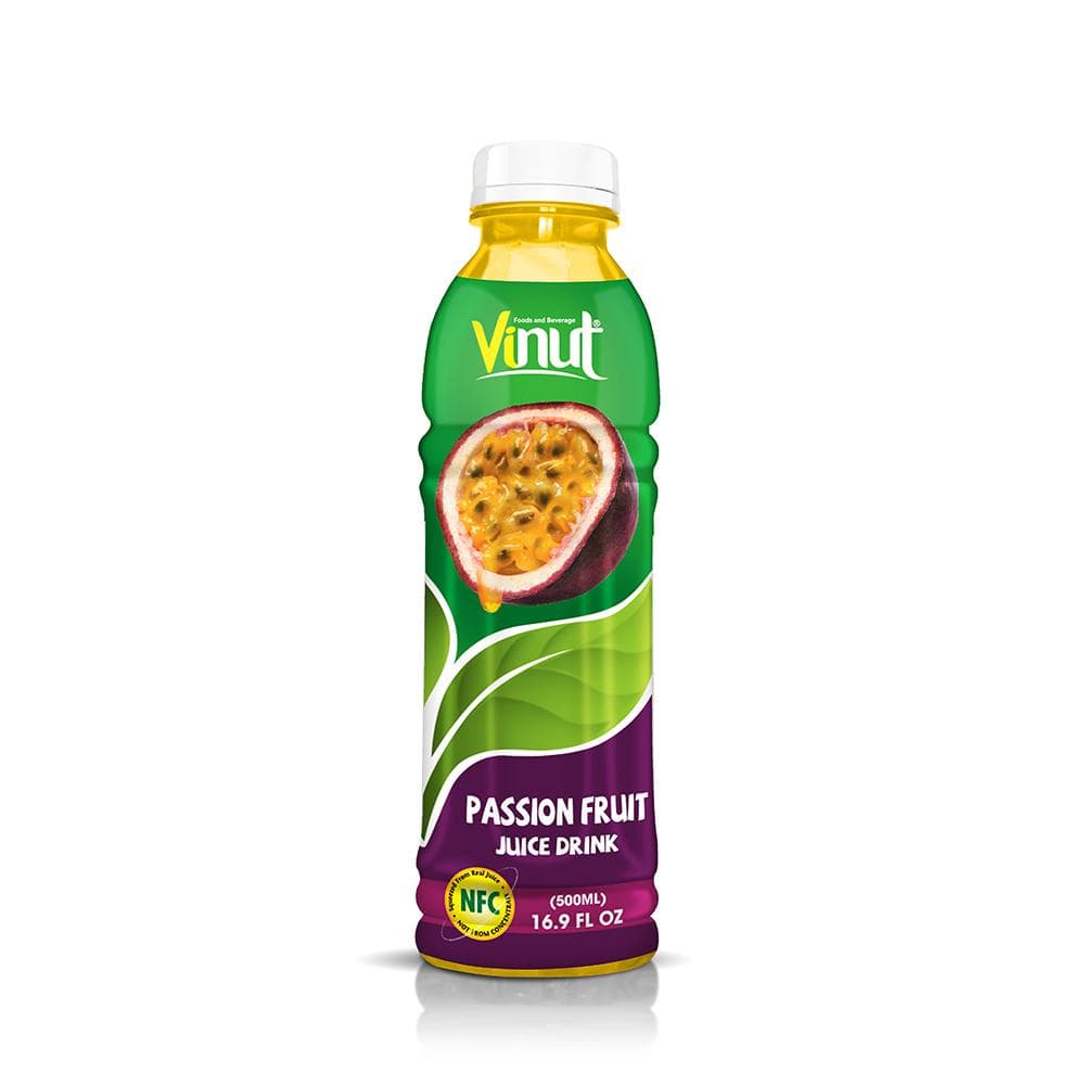 VINUT Passion Fruit Juice Drink, NFC Squeezed From Real Juice Not From Concentrate, PET Bottle, 16.9 fl oz (500 mL)