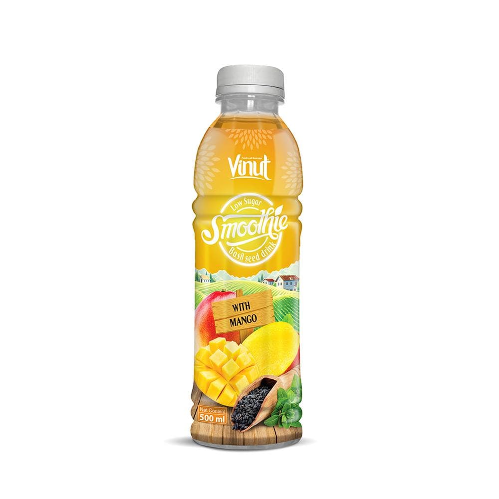 500ml VINUT Basil seed drink with Mango Smoothie Juice (Low Sugar)