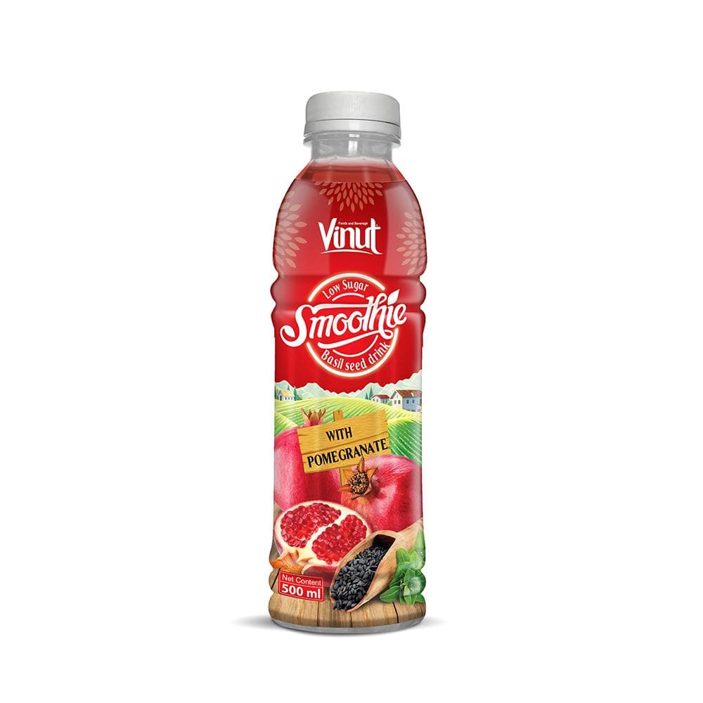 500ml VINUT Basil seed drink with Pomegranate Smoothie Juice (Low Sugar)