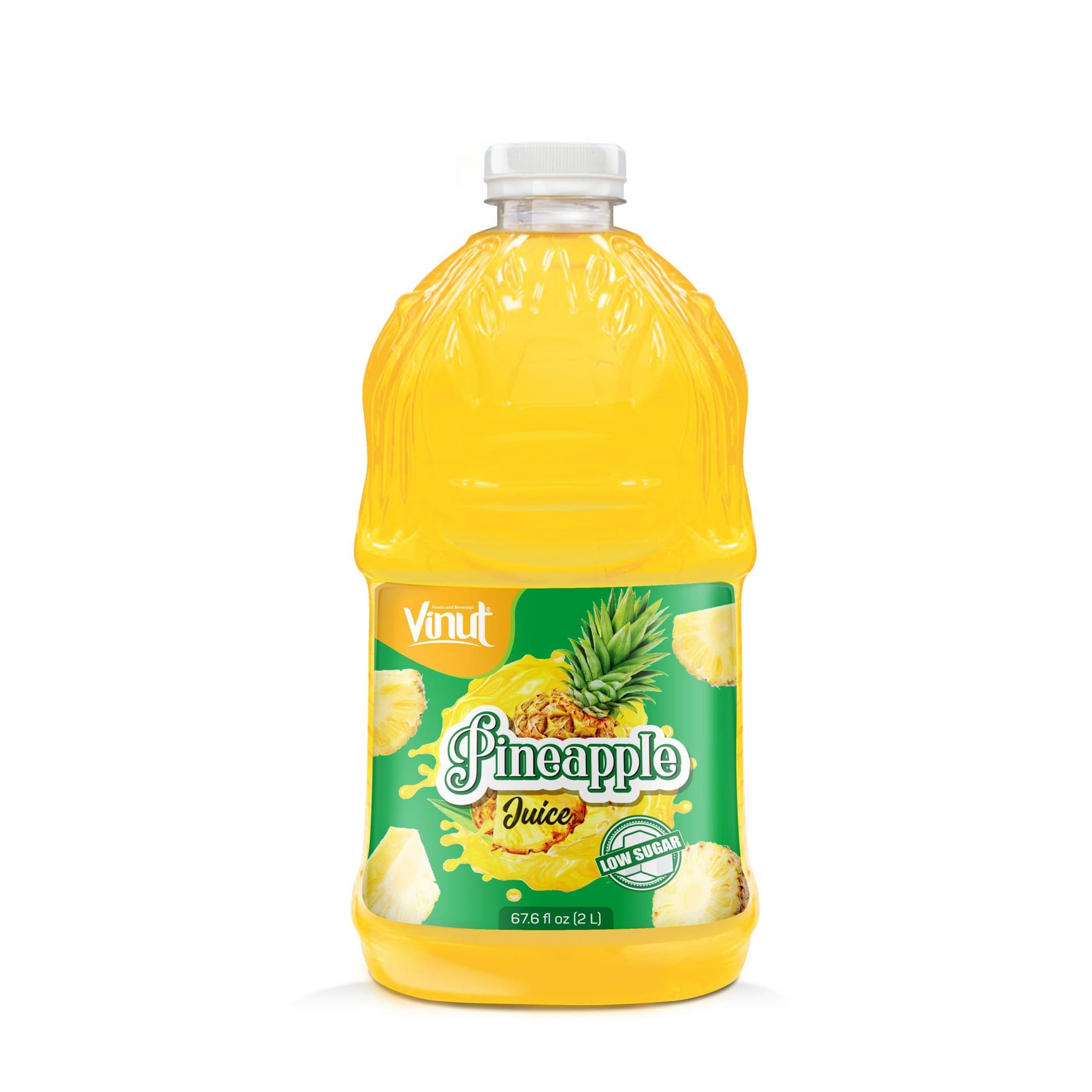 VINUT Pineapple Juice, Low Sugar, PET Bottle, 67.6 fl oz (2 L)