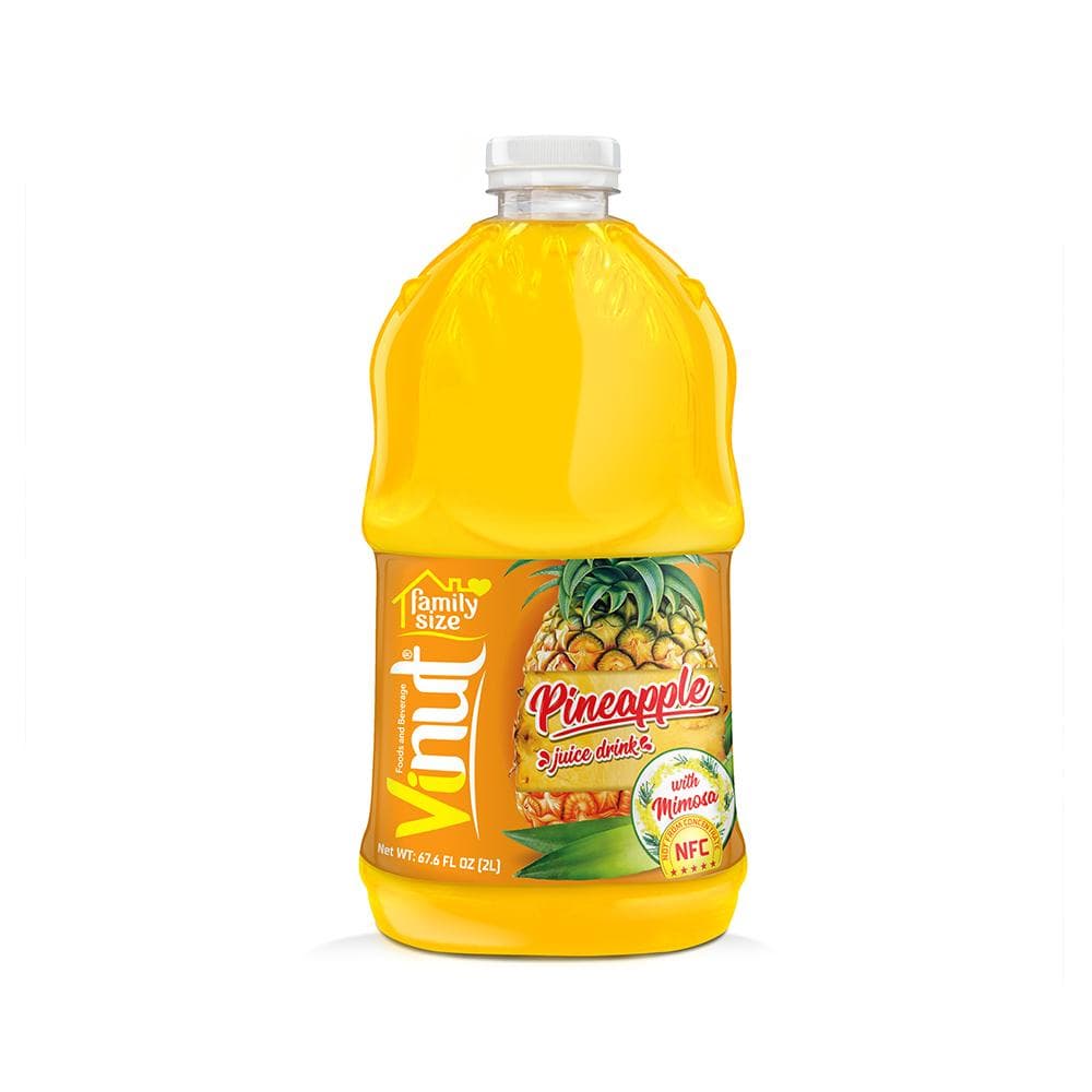 VINUT Pineapple Juice Drink, With Mimosa, Family Size, NFC Not From Concentrate, PET Bottle, 67.6 fl oz (2L) view 1