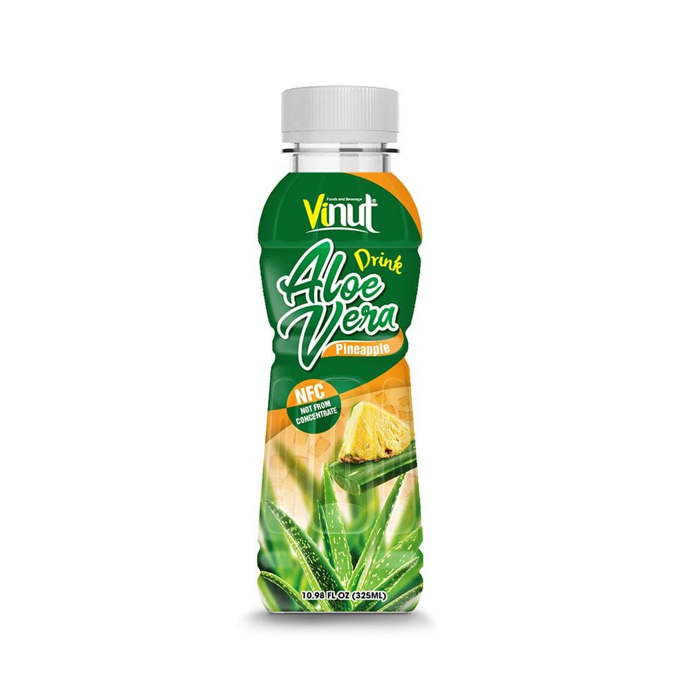 Vinut Aloe Vera Drink, Pineapple Flavor, NFC Not From Concentrate, PET Bottle, 10.98 fl oz (325 mL) view 1