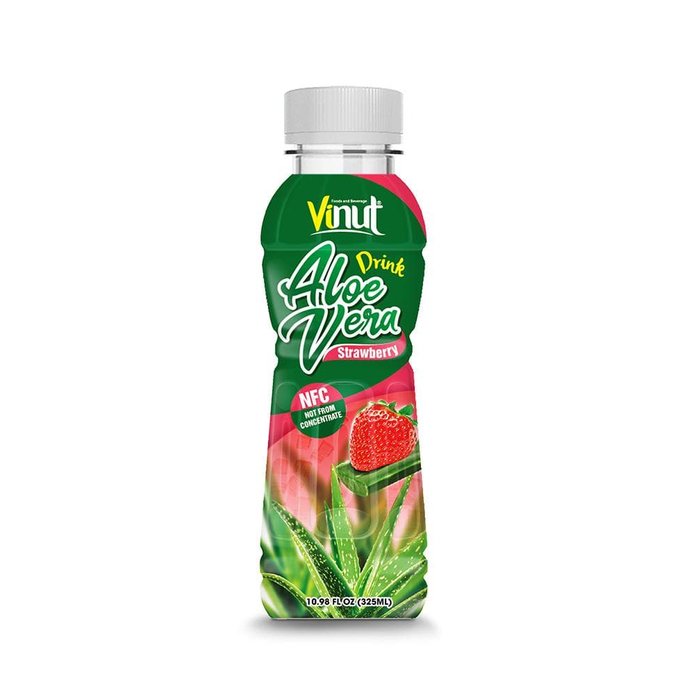 Vinut Aloe Vera Drink, Strawberry Flavor, NFC Not From Concentrate, PET Bottle, 10.98 fl oz (325 mL) view 1