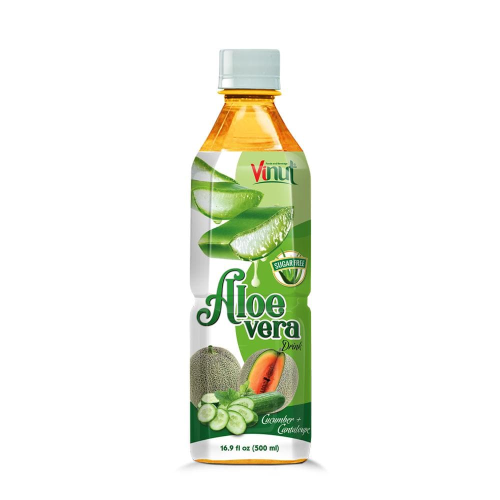 Vinut Aloe Vera Drink, Cucumber Cantaloupe Flavor, Sugarfree, PET Bottle, 16.9 fl oz (500 mL)