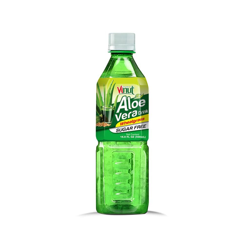Vinut Aloe Vera Drink, Wheatgrass Flavor, Sugar Free, PET Bottle, 16.9 fl oz (500 mL)