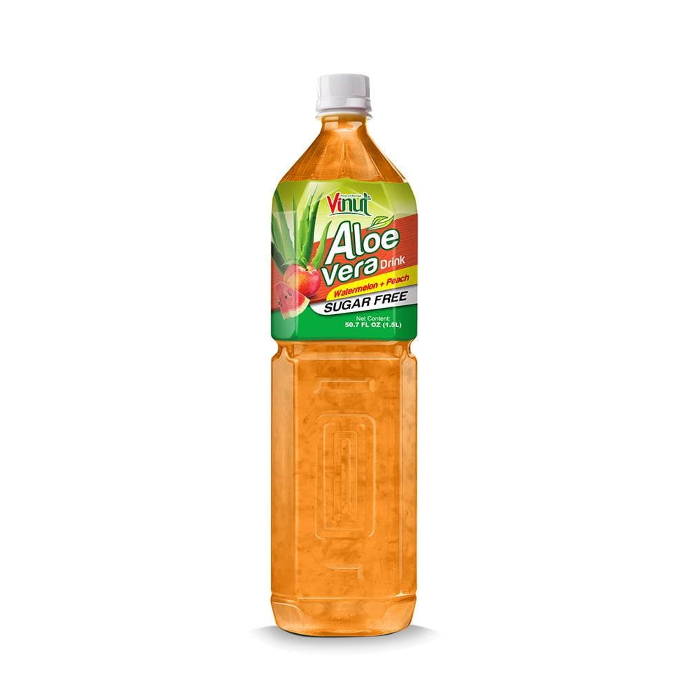 Vinut Aloe Vera Drink, Watermelon Peach Flavor, Sugar Free, PET Bottle, 50.7 fl oz (1.5L)