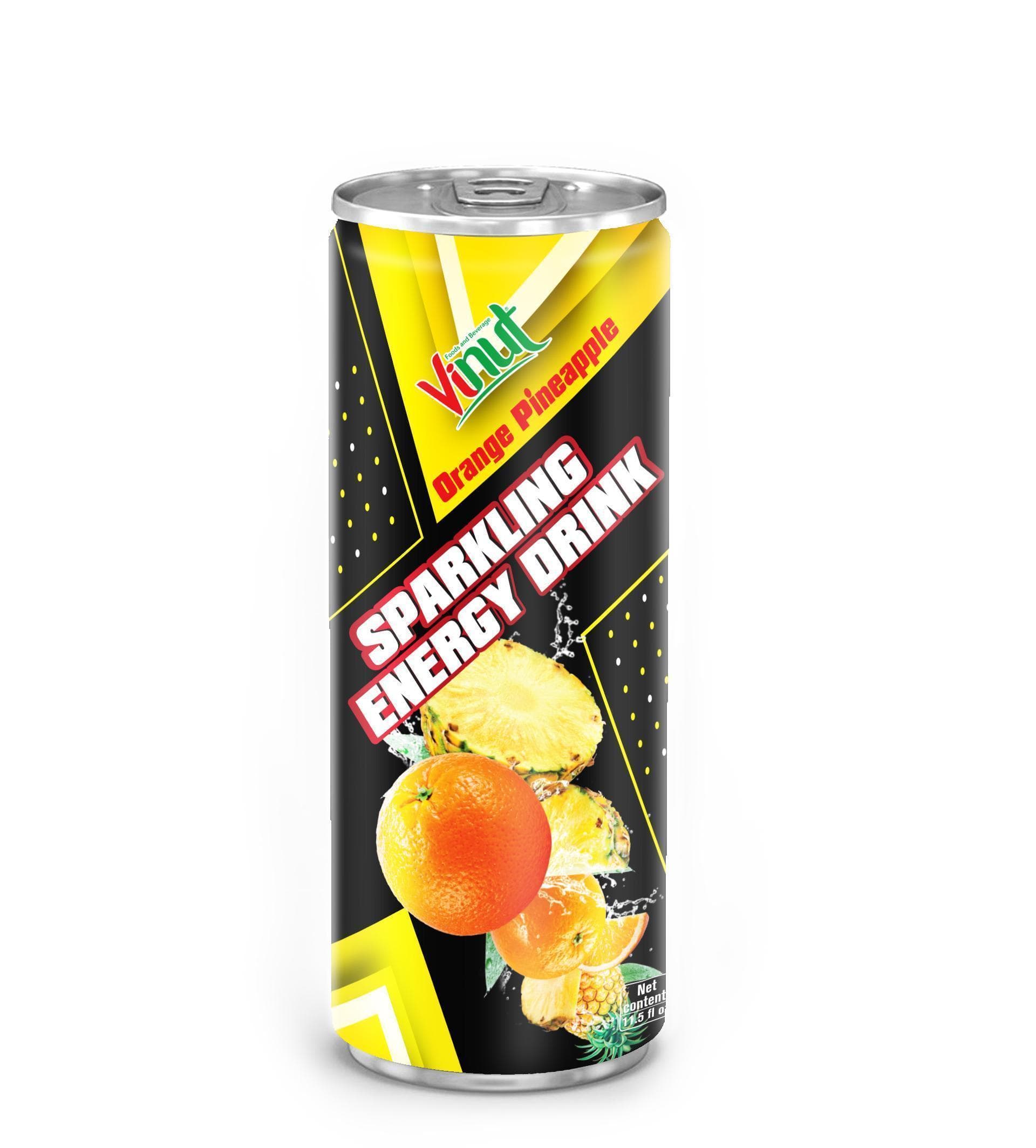 11.5 fl oz VINUT Sparkling Orange Pineapple Healthy Energy Drink