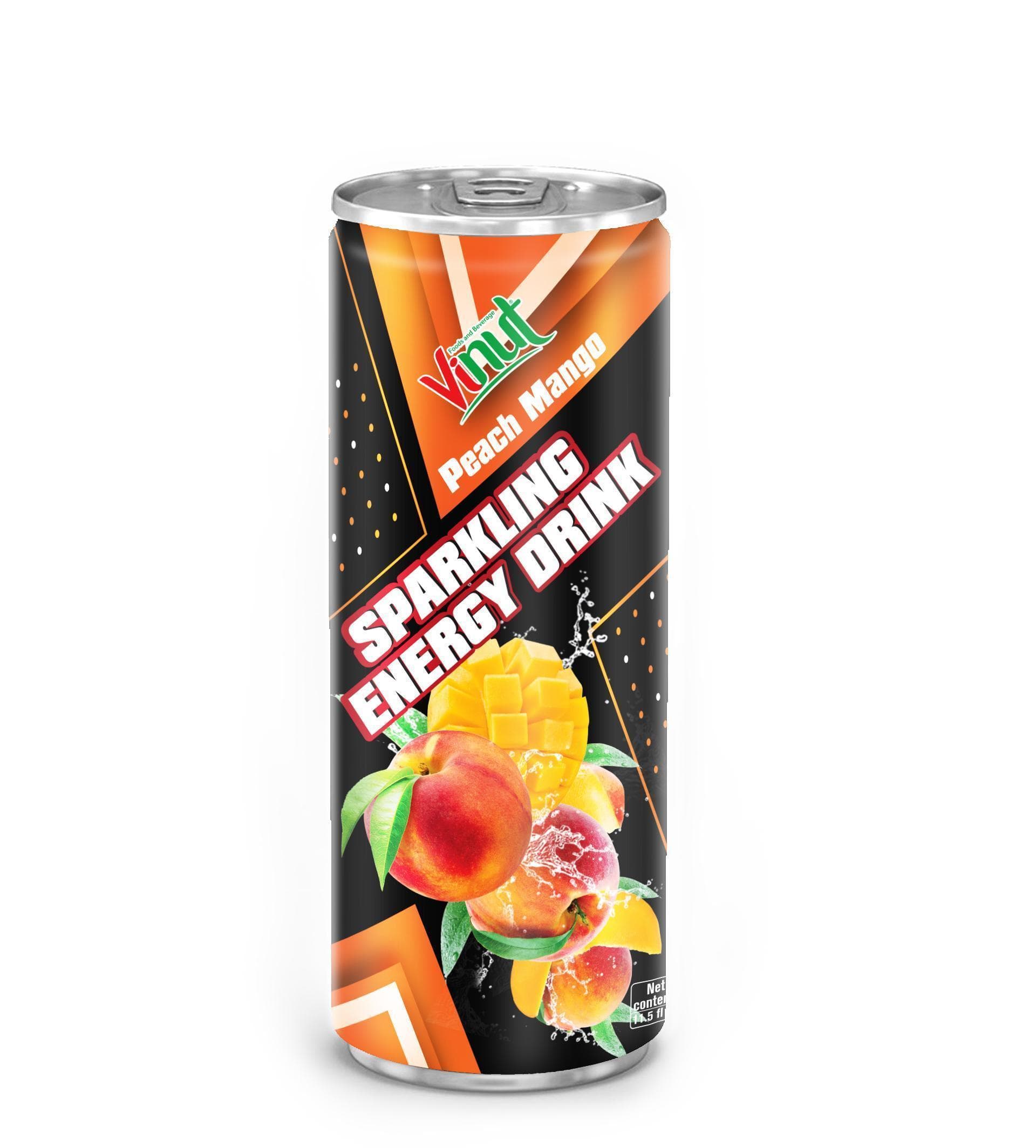 11.5 fl oz VINUT Sparkling Peach Mango Healthy Energy Drink