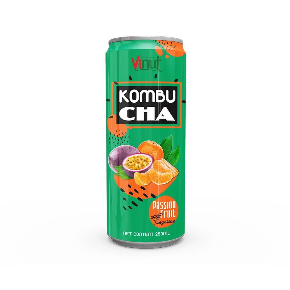 250ml VINUT Canned Kombucha tea with Passion fruit & Tangerine
