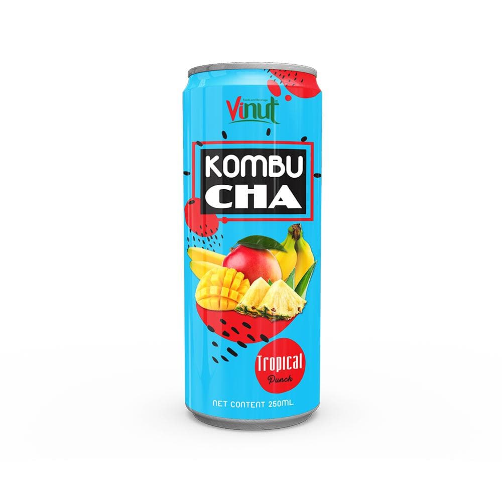 250ml VINUT Canned Kombucha tea with Tropical punch