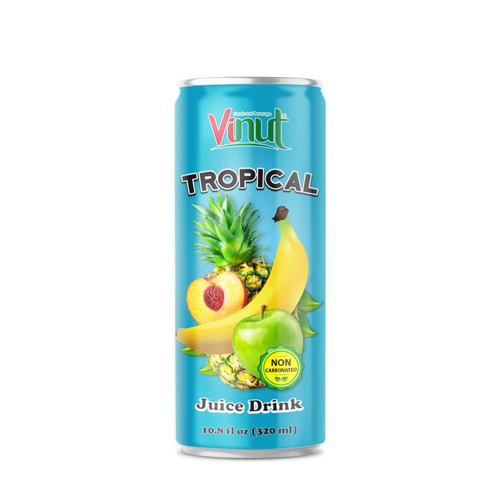 VINUT Tropical Fruit Punch Juice Drink, Non Carbonated, Slim Can, 10.8 fl oz (320 ml)