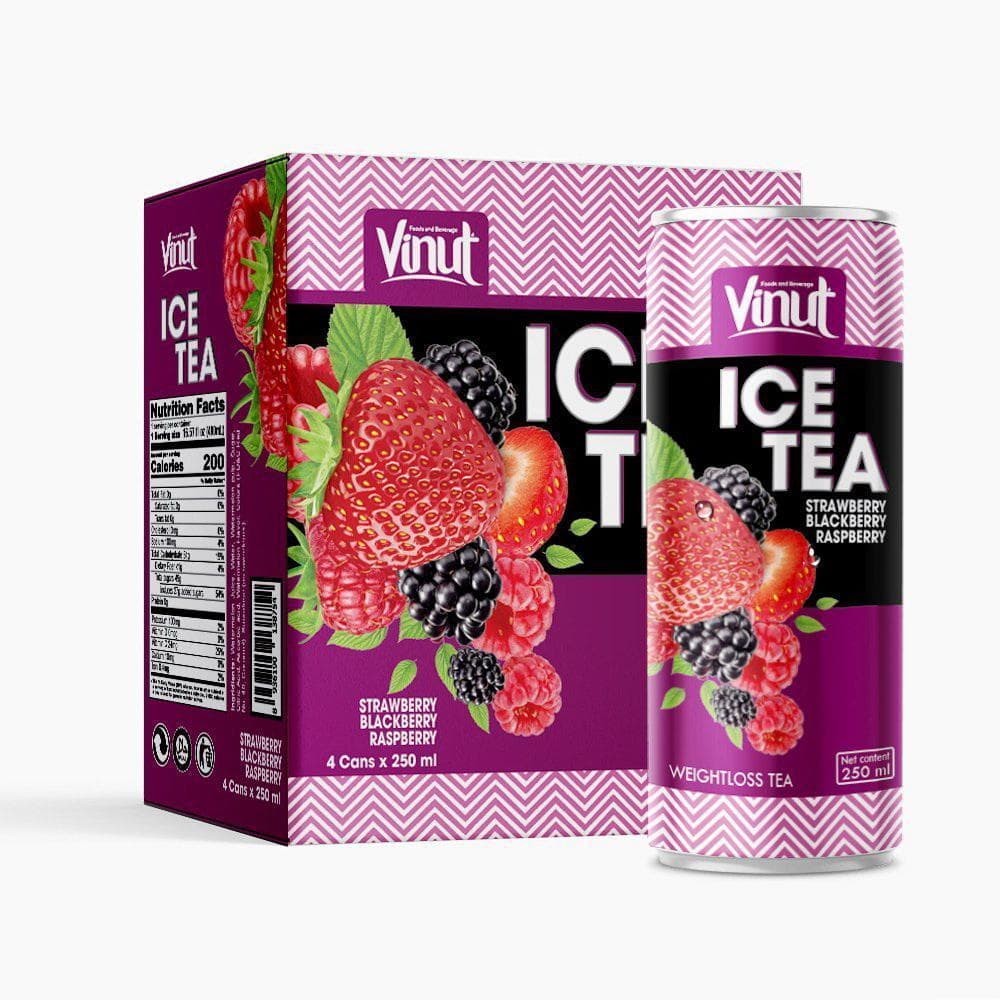 250ml VINUT 4 cans Weight Loss Green Tea Berry (Strawberry + Blackberry + Raspberry)