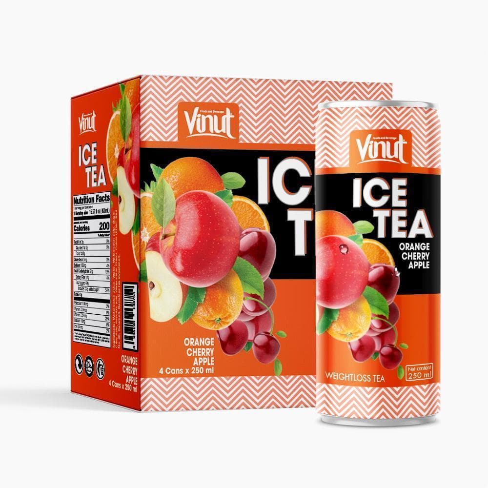 250ml Vinut 4 Cans Weight Loss Green Tea (Orange + Apple + Cherry)