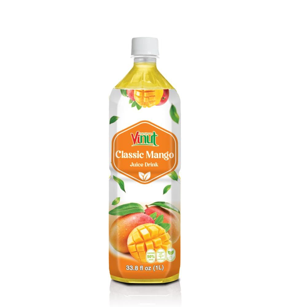VINUT Classic Mango Juice Drink, 50% Juice, No Sugar Added, Natural, PET Bottle, 33.8 fl oz (1L)
