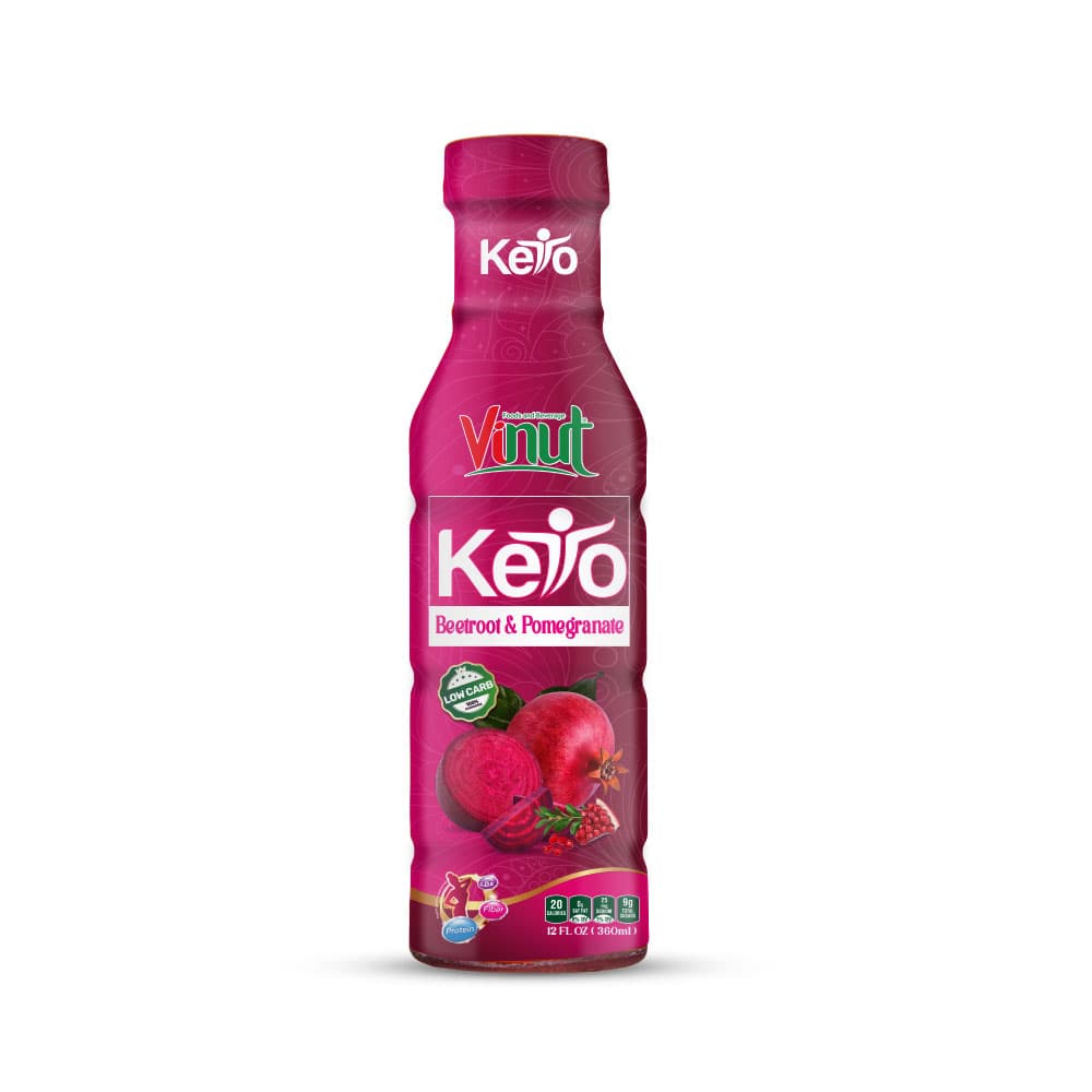 VINUT Kejo Keto Beetroot Pomegranate Juice Drink, Low Carb, PET Bottle, 12 fl oz (360 mL) view 1