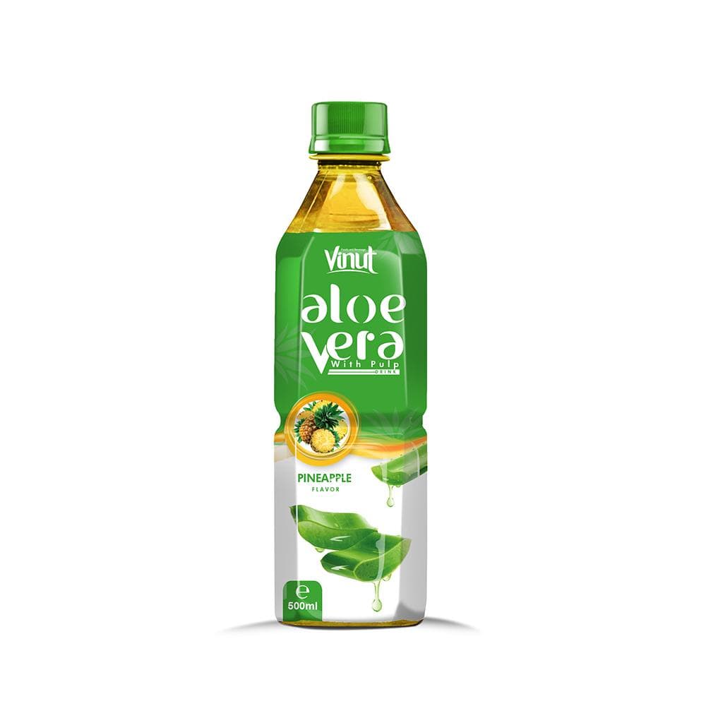 Vinut Aloe Vera Drink, Pineapple Flavor, With Pulp, PET Bottle, (500ml)