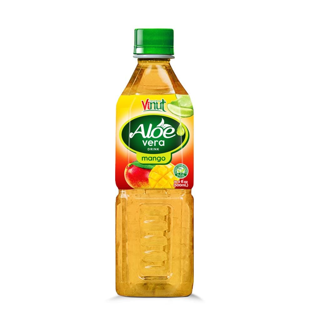 Vinut Aloe Vera Drink, Mango Flavor, PET Bottle, 16.9 fl oz (500 mL)