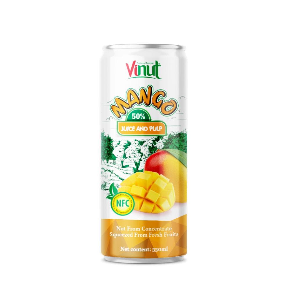 330ml VINUT Mango Juice Drink with Pulp (50% Juice) Fresh-Squeezed Fruit