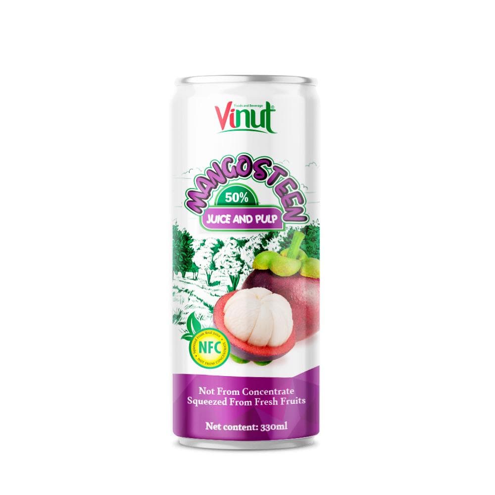 330ml VINUT Mangosteen Juice Drink with Pulp (50% Juice) Fresh-Squeezed Fruit